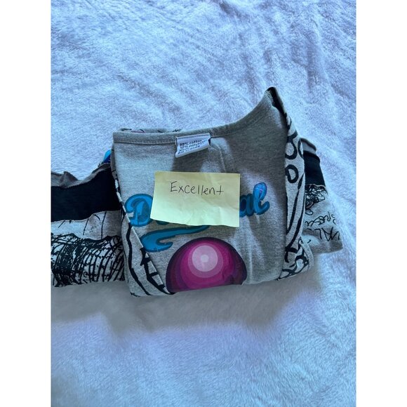 Desigual Women's Abstract Graphic Print A-Line Mini Dress Cap Sleeve V-Neck Gray - Picture 14 of 14